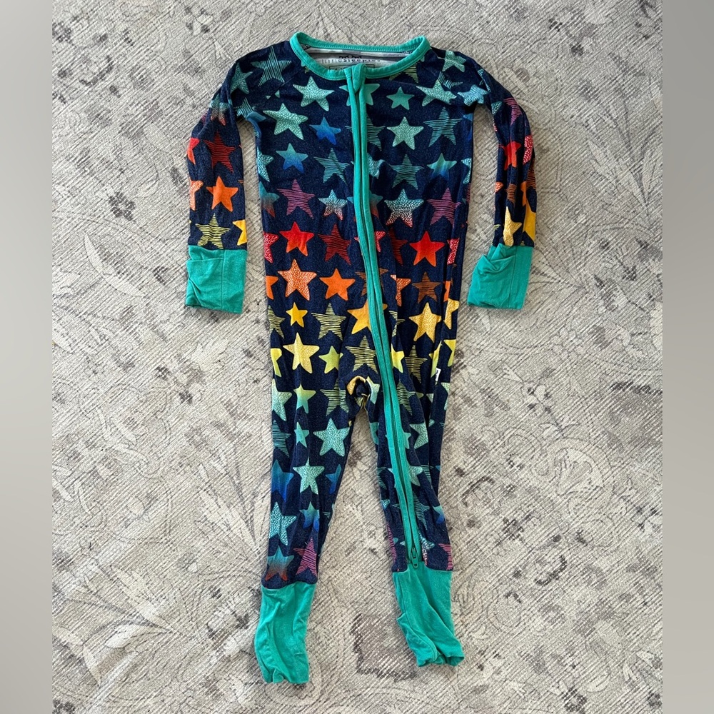 Little Sleepies Colorful Starry Night Zip Pajamas